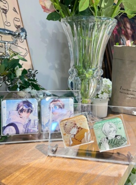 正方形吧唧展示架高透亚克力大徽章通用收纳相框可定制谷子谷美