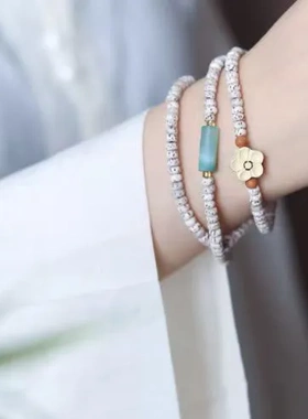 直播原生态黄金籽星月菩提子手串民族风文玩佛珠手链项链