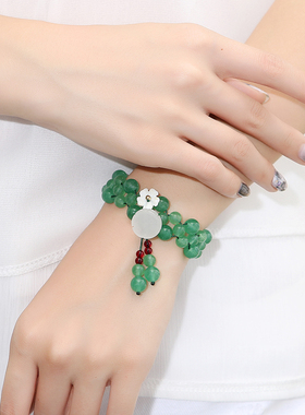 纯然饰品东陵玉绿色手