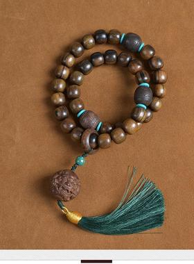 绿檀木DIY雕刻莲花香囊手链