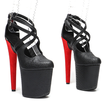 Leecabe20CM high heel shoe training walking show high heel sandal sexy pop dance steel tube dance shoes 1BZ