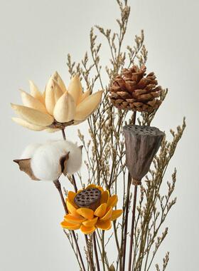 手工干花莲花莲蓬干果松果花束