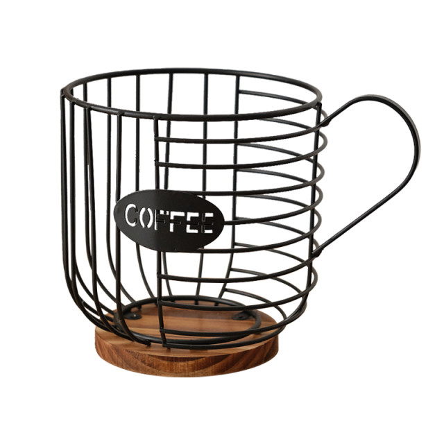 Desktop coffee storage basket with metal handle Nordic