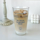 Стеклянный свежий стакан для домашнего использования для школьников и студентов со стаканом, простой и элегантный дизайн, английские буквы
