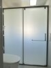 One-line gun gray stainless steel extremely narrow minimalist shower room bathroom oil sand tempered glass sliding door partition