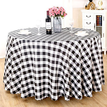 Rectangular ຂະຫນາດໃຫຍ່ round tablecloth ໂຮງແຮມຮ້ານອາຫານເຮືອນ fabric plaid tablecloth wedding ເອີຣົບຕາຕະລາງຮຽບຮ້ອຍ