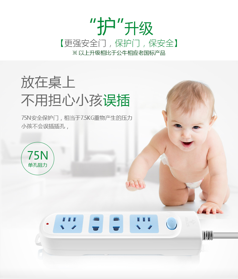 公牛插座接线板插排排插1.8/2/3/4/5/6/8/10位米带线GN-607/402等 - 图1