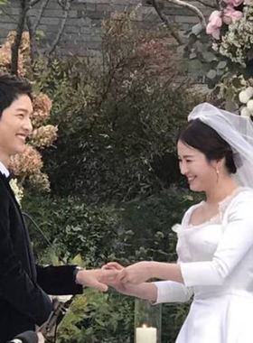 旅拍领证头纱森系新娘婚礼简约