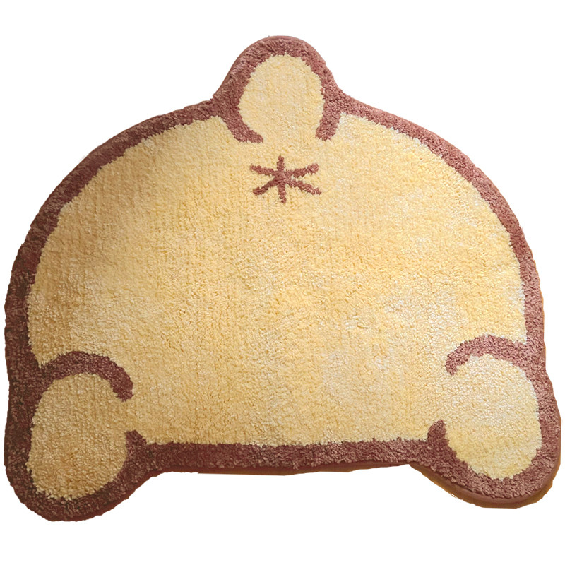 软绵绵自制动森x布丁狗背影地毯tufting猫咪坐垫黄色修勾屁屁地,淘宝优惠券,粉丝福利购,淘宝优惠卷