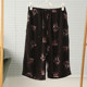 Men's cotton artificial cotton high-waist home pajamas 5-point pants