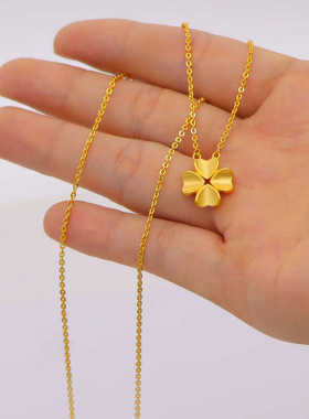 饰品送爱人百搭项链纯真沙金