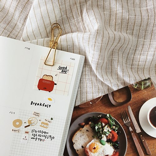 韩国Suatelier手冲咖啡咖啡面包早餐贴纸DIY手帐素材蛋糕甜点尼龙 - 图2