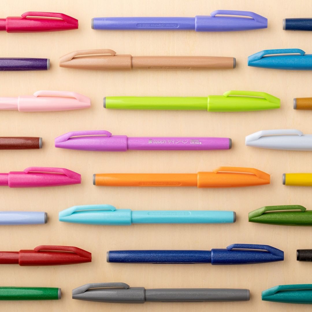 日本派通/Pentel软毛笔Touch秀丽笔SES水彩笔书信英文艺术字BRUSH,淘宝优惠券,粉丝福利购,淘宝优惠卷