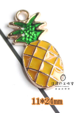 滴油立体水果系列合金饰品宠物项链配件DIY手工小清新春夏爆款
