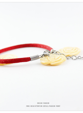 小孩子手链好运转运中国红手工编织手链小孩手绳儿童新款调节长度