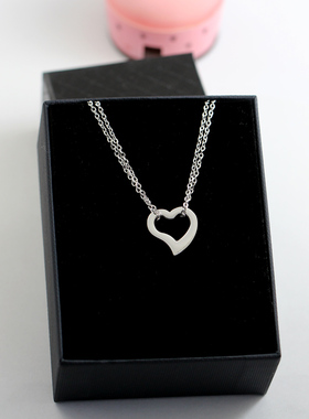 双层丘比特之心项链女生爱心锁骨链轻奢小众生日礼物送女友不掉色