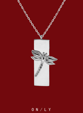 秋冬复古相机轻奢钛钢项链女甜酷辣妹风方牌蜻蜓卫衣链设计感配饰