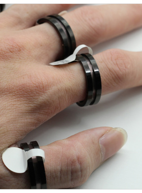 钛钢戒指男潮ins神秘黑色高级感小众男生食指环个性男士单身戒子