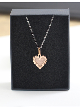 玫瑰金钛钢项链爱心形吊坠女韩版首饰品百搭锁骨链短颈链女生礼物