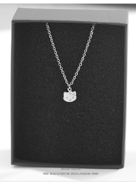 小KT凯蒂猫头项链女孩子轻奢小众锁骨链韩版网红气质饰品