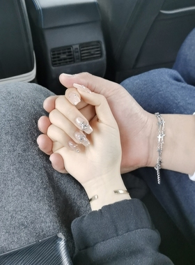 自制极简冷淡风十字架手链男女潮小众设约钛钢嘻哈简约手饰不掉色