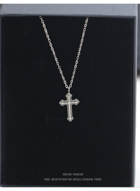 复古立体十字架项链ins欧美酷女个性钛钢吊坠美式长短款嘻哈配饰