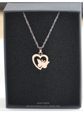 【爱心闺蜜逐梦玫瑰金色项链女ins学生轻奢小众闺蜜项链礼物女生