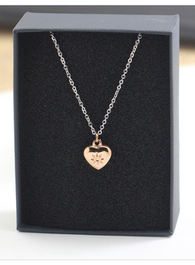 心项链女日韩版简约太阳心形吊坠镀玫瑰金彩金锁骨链个性生日礼物