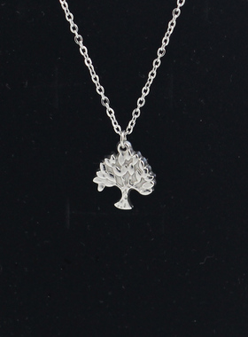 发财树钛钢项链女小众不掉色锁骨链2024新款高级感配饰感锁骨链款