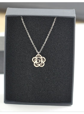 花朵项链短款吊坠玫瑰金彩金锁骨链女韩版装饰品创意生日礼物颈链