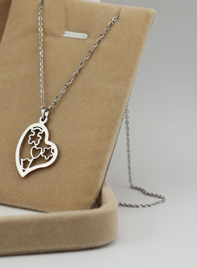 283-简约大爱心项链女高级感轻奢小众锁骨链气质简约颈链毛衣链