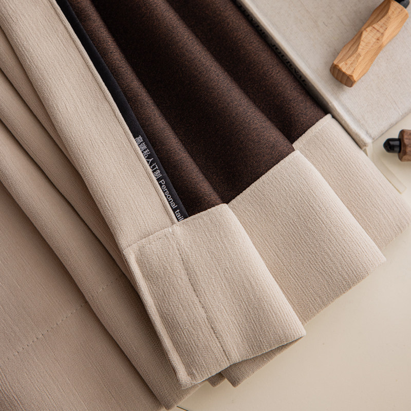 高温定型窗帘成品客厅柯桥法式奶茶定制轻奢雪尼尔卧室全遮光飘窗,淘宝优惠券,粉丝福利购,淘宝优惠卷