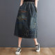 Denim skirt embroidered denim skirt