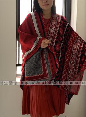 民族风旅行开叉男女情侣加长披肩