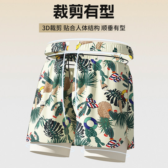 回力泳裤男士泳帽泳镜三件套泳衣防尴尬2025新款温泉游泳装备全套