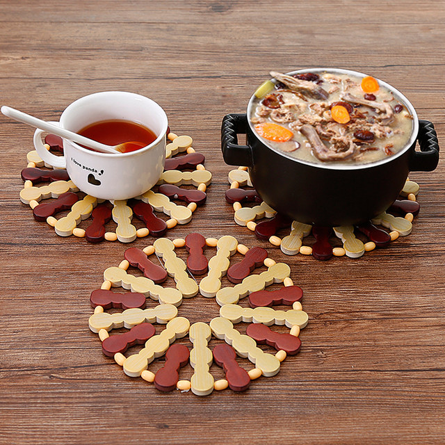 Bowl mat heat insulation pad household bamboo anti-scalding heat-resistant casserole mat dining table mat teacoon pad plate mat place mat