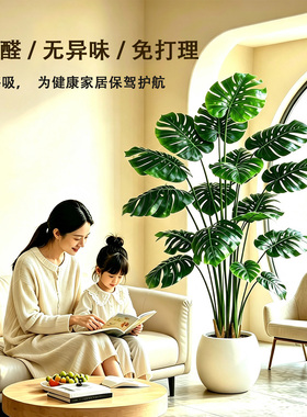 仿真绿植假龟背竹高端轻奢大盆栽