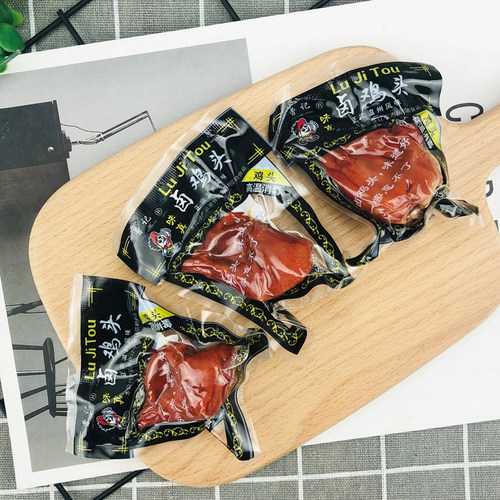一只鸡头熟食卤新鲜宿舍零食耐吃下酒整箱肉即充饥夜宵 - 图1