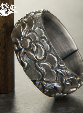 祥银居戒指定制手工开口复古个性