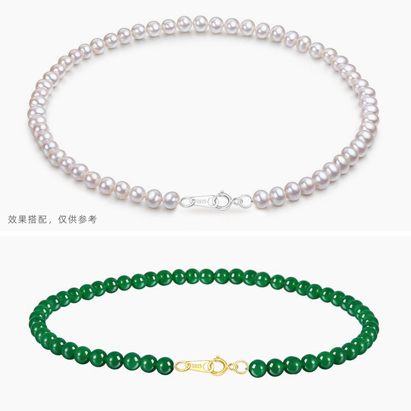 S925纯银扣子珍珠手链项链扣连接扣弹簧扣头串珠材料镀18k金配件,淘宝优惠券,粉丝福利购,淘宝优惠卷