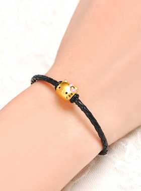 XD牛皮红色男女生情侣编织手绳