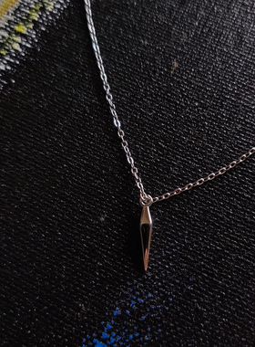 ins锥子一字纯银风格混搭项链