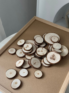 ins北欧风格原木色画框木片装饰