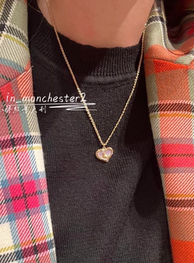 VIVIENNE WESTWOOD西太后经典土星PETRA贝母爱心满钻项链耳钉正品