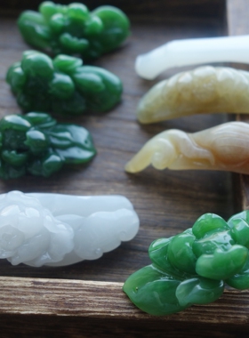 天然玉石莲花手牌复古手工编绳