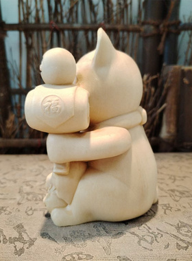 正宗府桧木摆件招财进宝