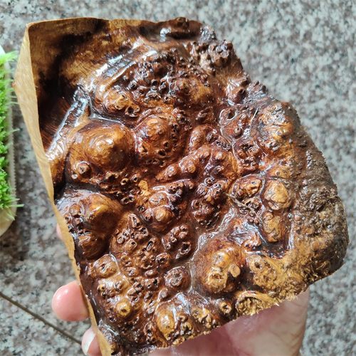 缅甸花梨瘿子木樱木瘤疤料榴留疤树瘤板料随型料手把件料佛珠料 - 图3