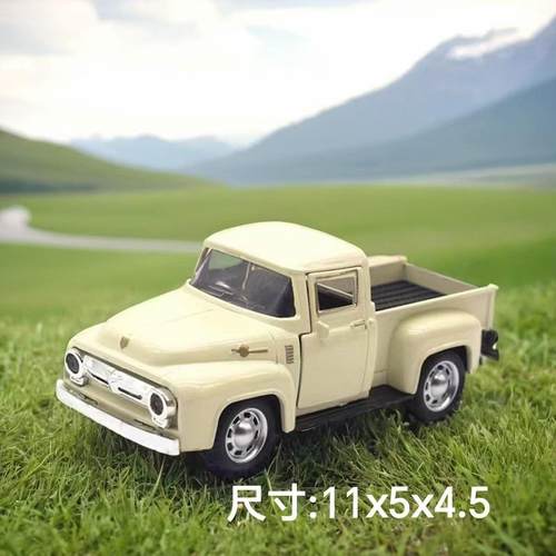 复古卡车合金车模型儿童玩具老爷车皮卡合金有回力合金小汽车款 - 图2