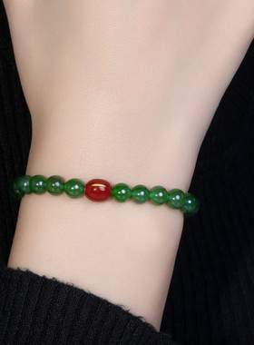 一饰小词手串和田玉手珠链明亮