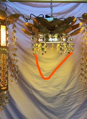 全新铝制日式璎珞鎏金宝盖带灯60厘米佛堂寺院供佛装饰定制唐密佛